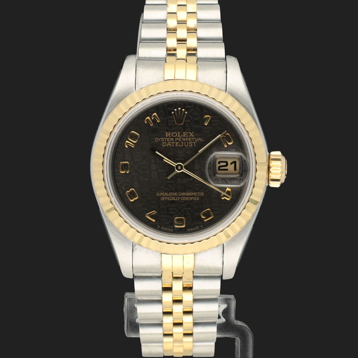 Rolex Lady-Datejust 69173 (1991) - Black dial 26 mm Gold/Steel case (2/8)