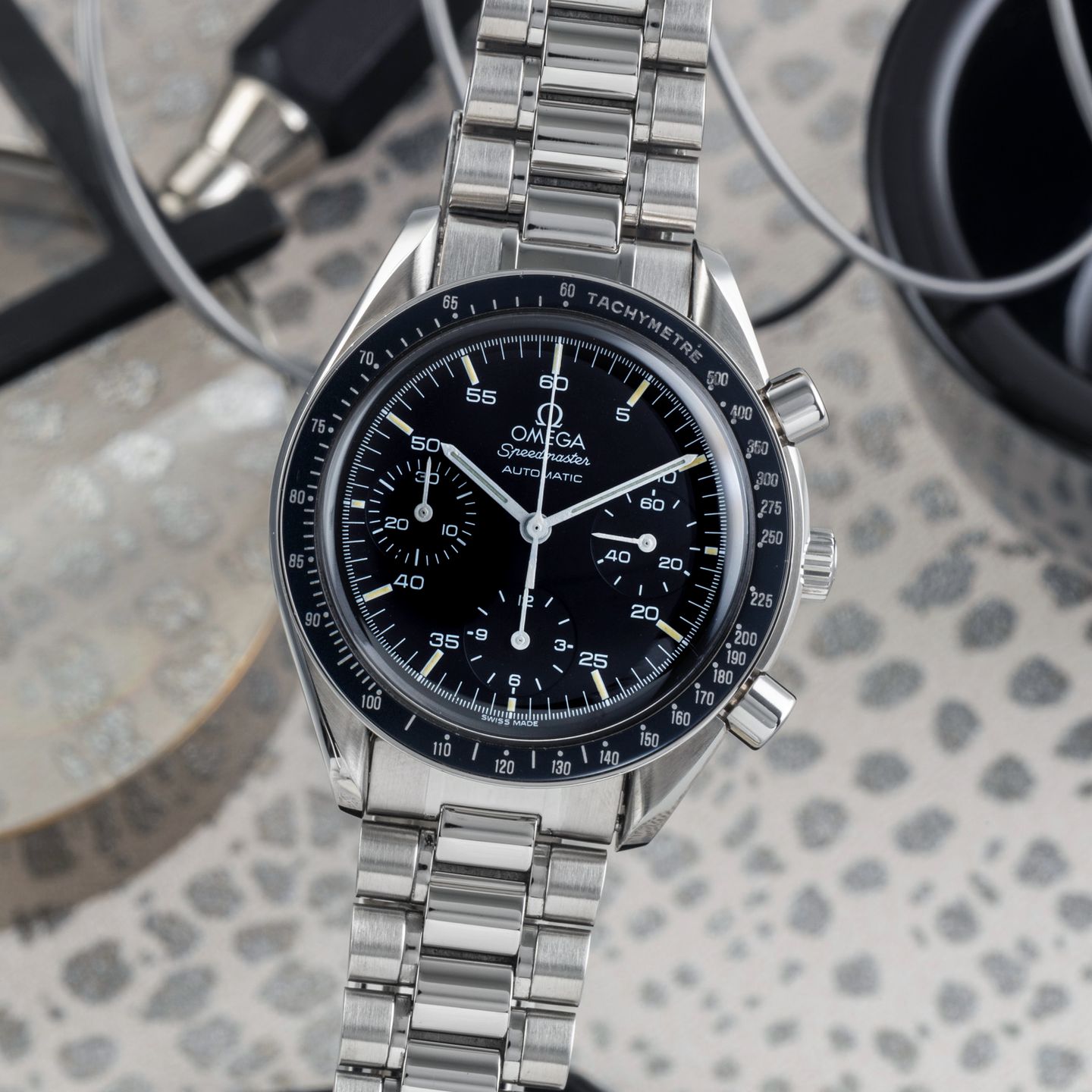 Omega Speedmaster Reduced 3510.50.00 (Onbekend (willekeurig serienummer)) - Zwart wijzerplaat 39mm Staal (3/8)