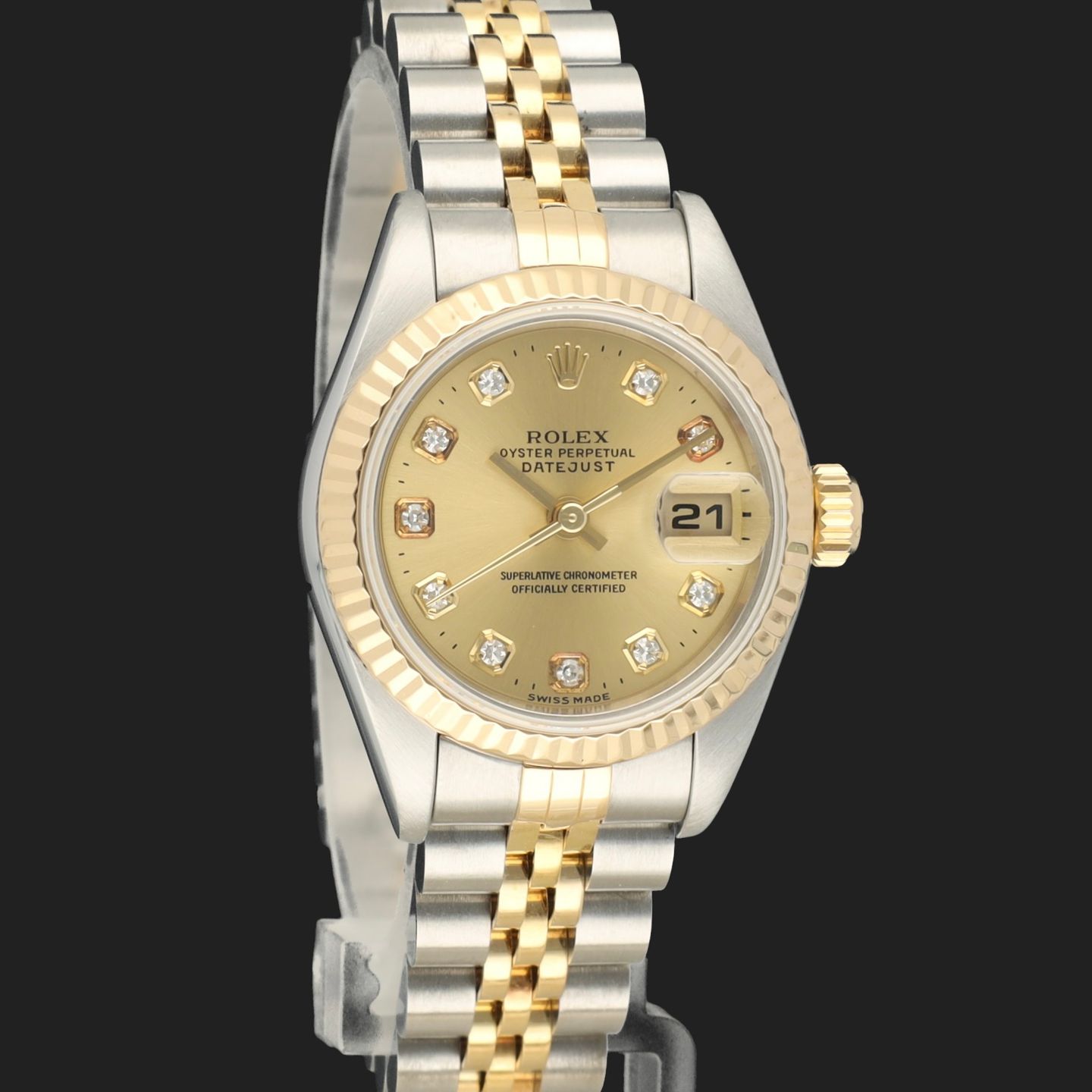 Rolex Lady-Datejust 79173 (2001) - Champagne dial 26 mm Gold/Steel case (4/8)