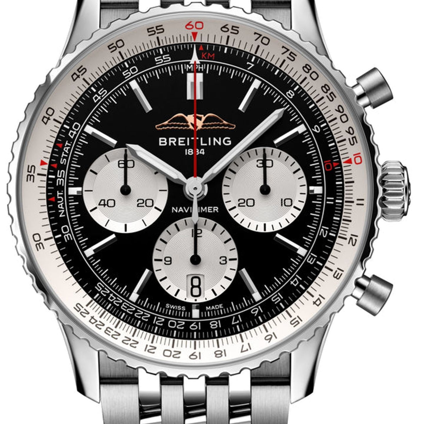 Breitling Navitimer 1 B01 Chronograph AB0138211B1A1 (2024) - Zwart wijzerplaat 43mm Staal (1/1)