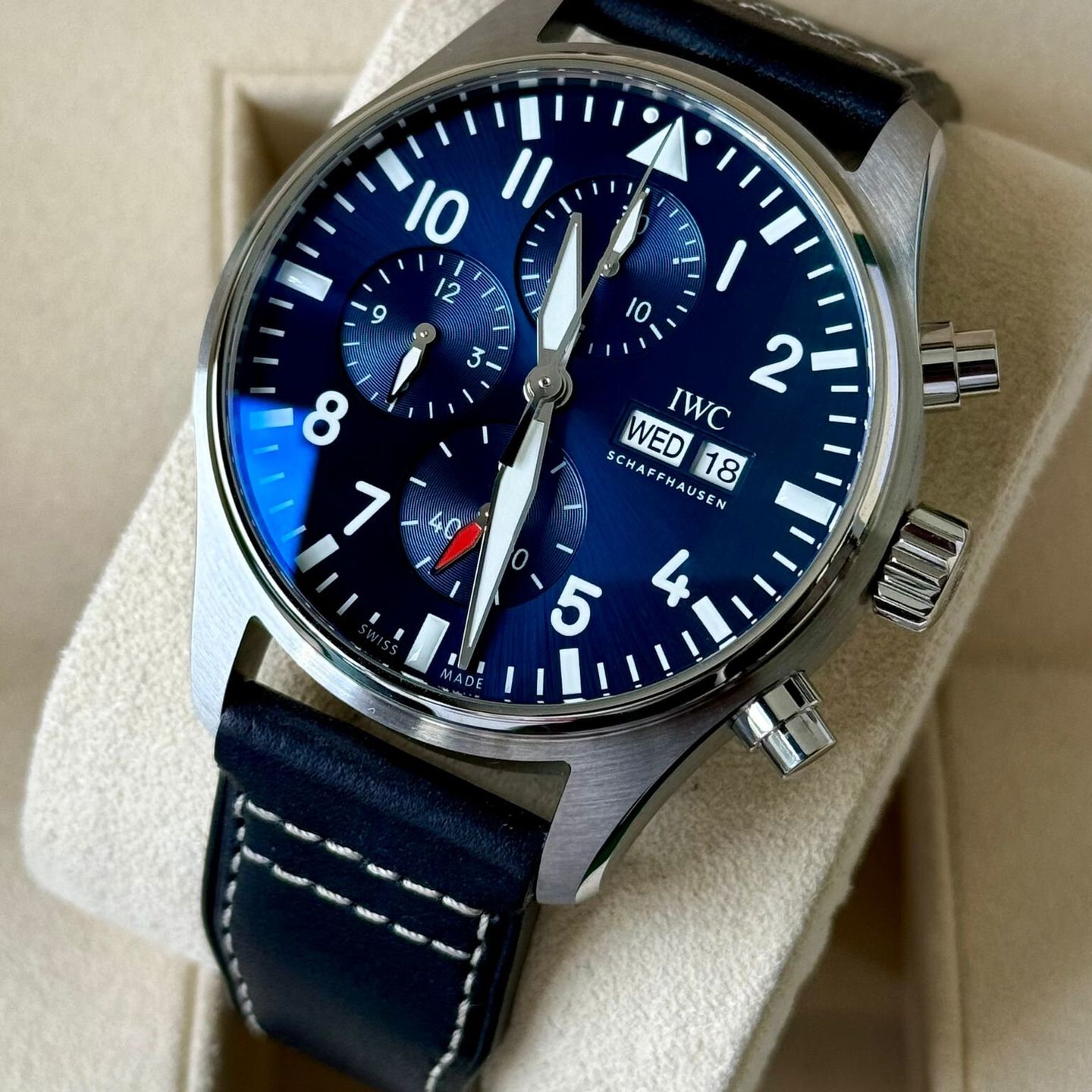 IWC Pilot Chronograph IW378003 (2021) - Blauw wijzerplaat 43mm Staal (3/7)