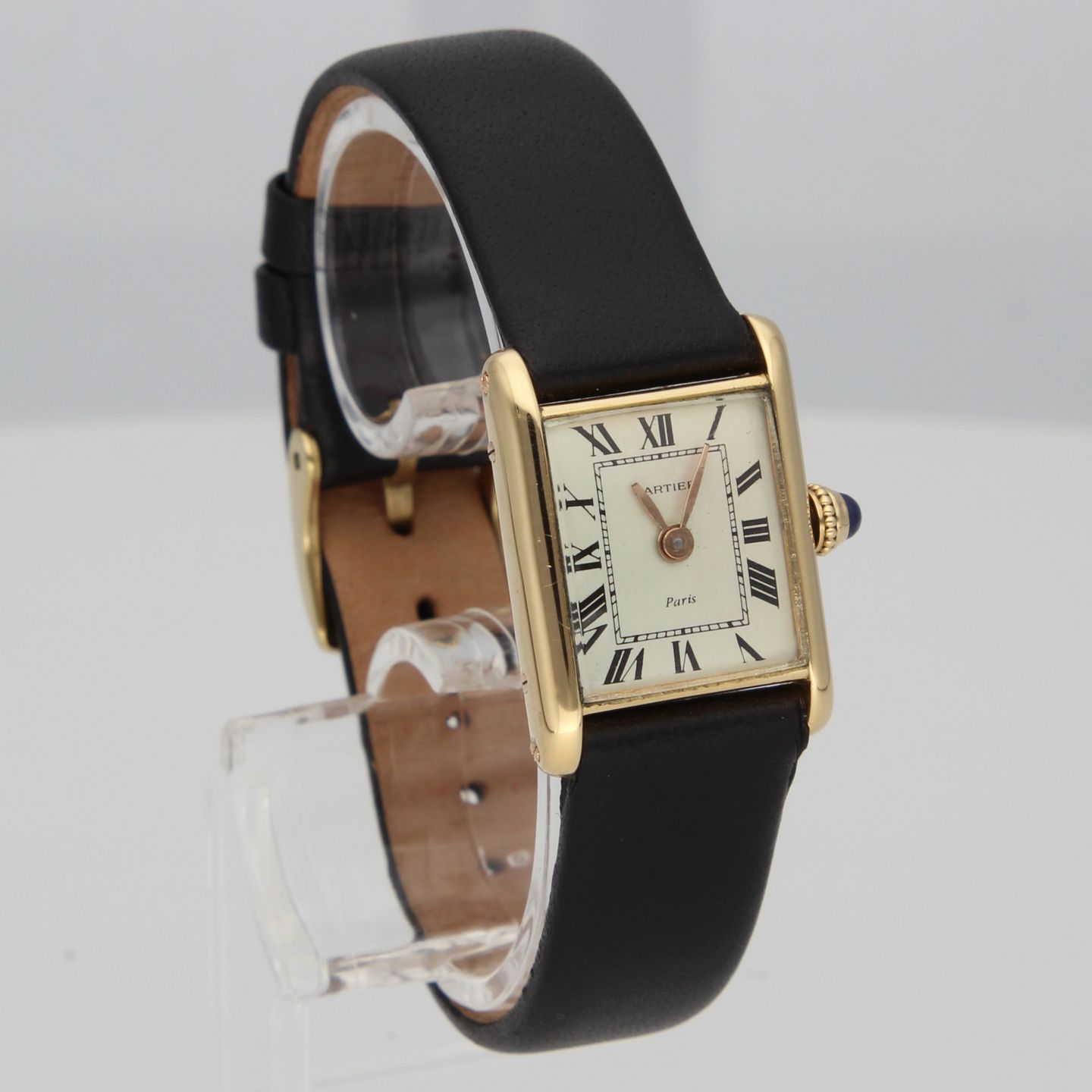 Cartier Tank 6711 (Unknown (random serial)) - Silver dial 25 mm Yellow Gold case (5/8)