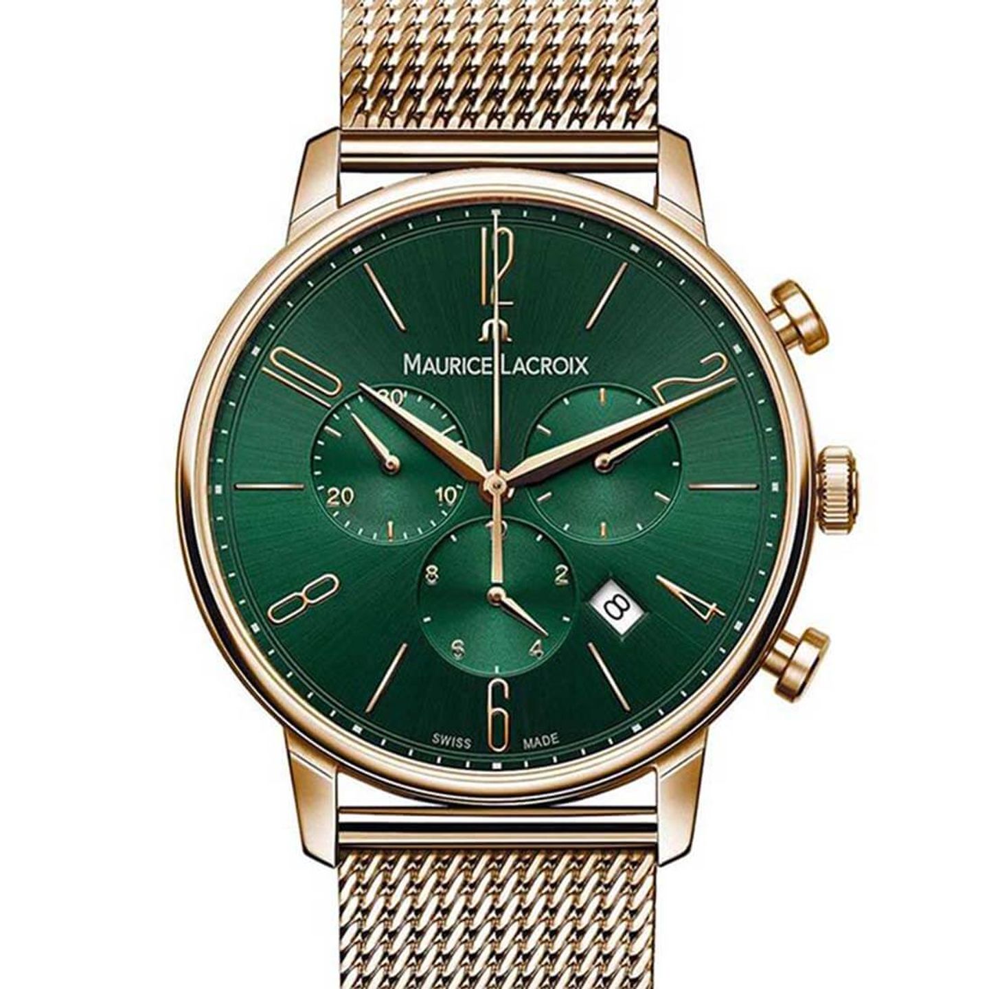 Maurice Lacroix Eliros EL1098-PVP06-620-1 (2023) - Groen wijzerplaat 40mm Goud/Staal (1/3)