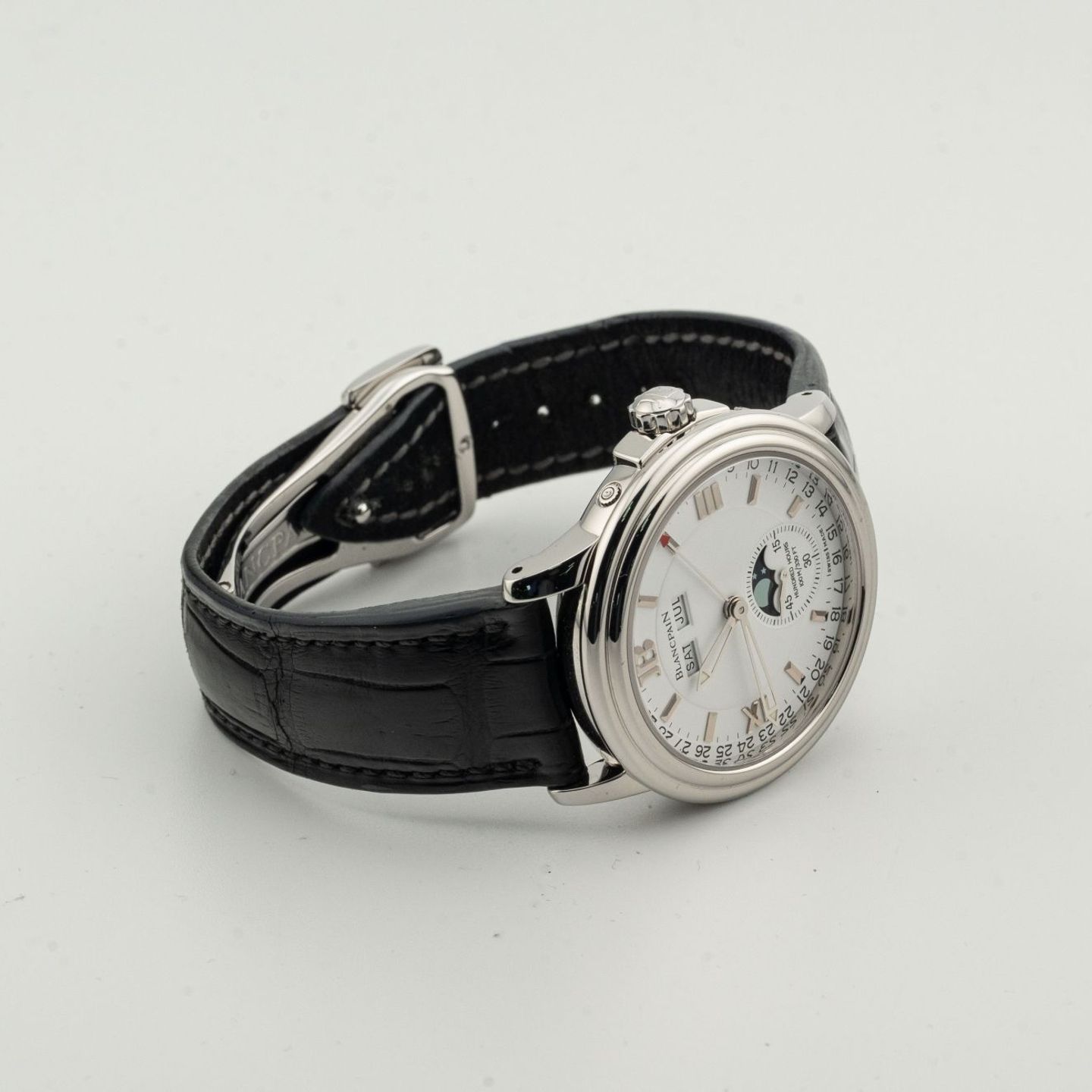 Blancpain Léman Moonphase 2763-1127 (Unknown (random serial)) - White dial 38 mm Steel case (6/8)