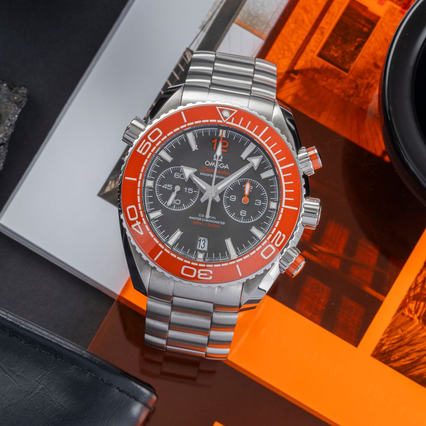 Omega Seamaster Planet Ocean Chronograph 215.30.46.51.99.001 (Unknown (random serial)) - Grey dial 46 mm Steel case (1/8)