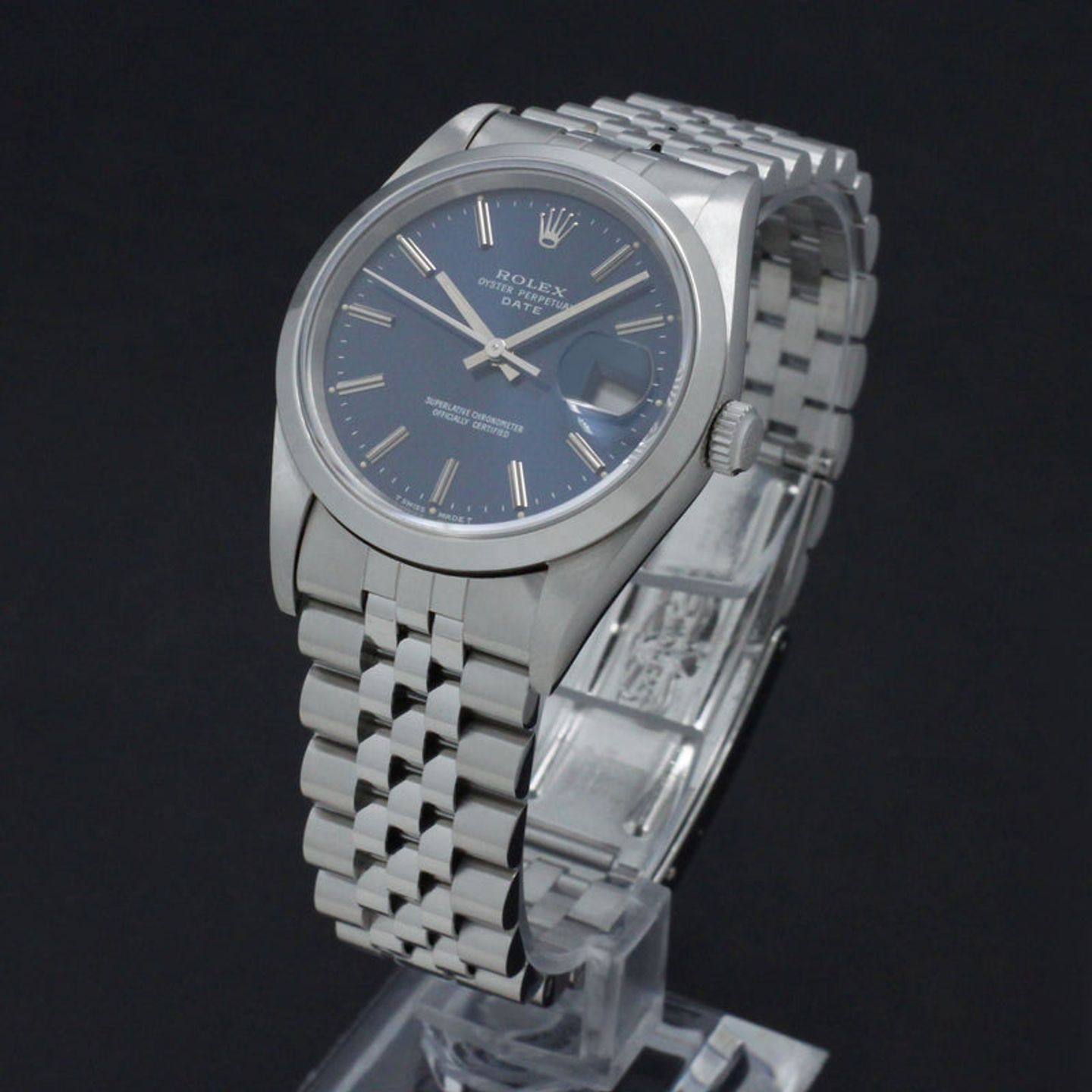 Rolex Oyster Perpetual Date 15200 (1995) - Blue dial 34 mm Steel case (2/7)