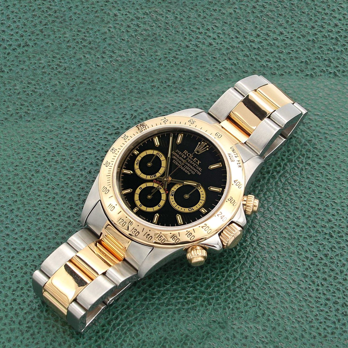 Rolex Daytona 16523 (Unknown (random serial)) - Black dial 40 mm Gold/Steel case (3/7)
