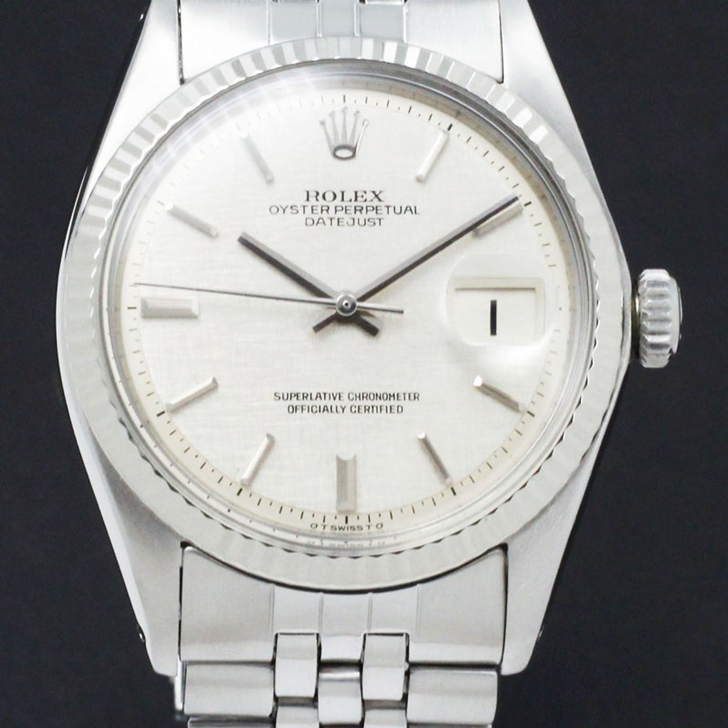 Rolex Datejust 1601 (1973) - Zilver wijzerplaat 36mm Staal (1/7)