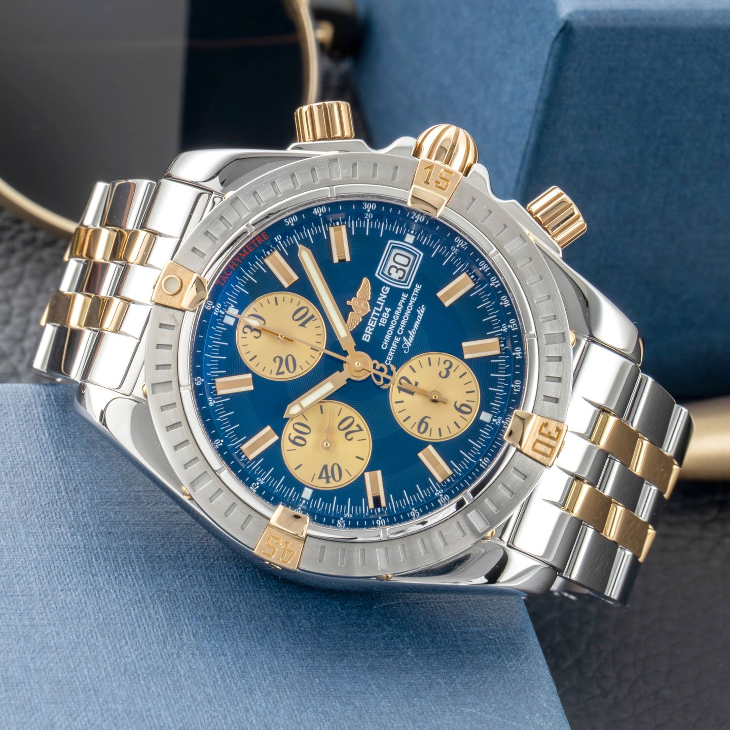 Breitling Chronomat Evolution B13356 (Unknown (random serial)) - Blue dial 44 mm Steel case (2/8)