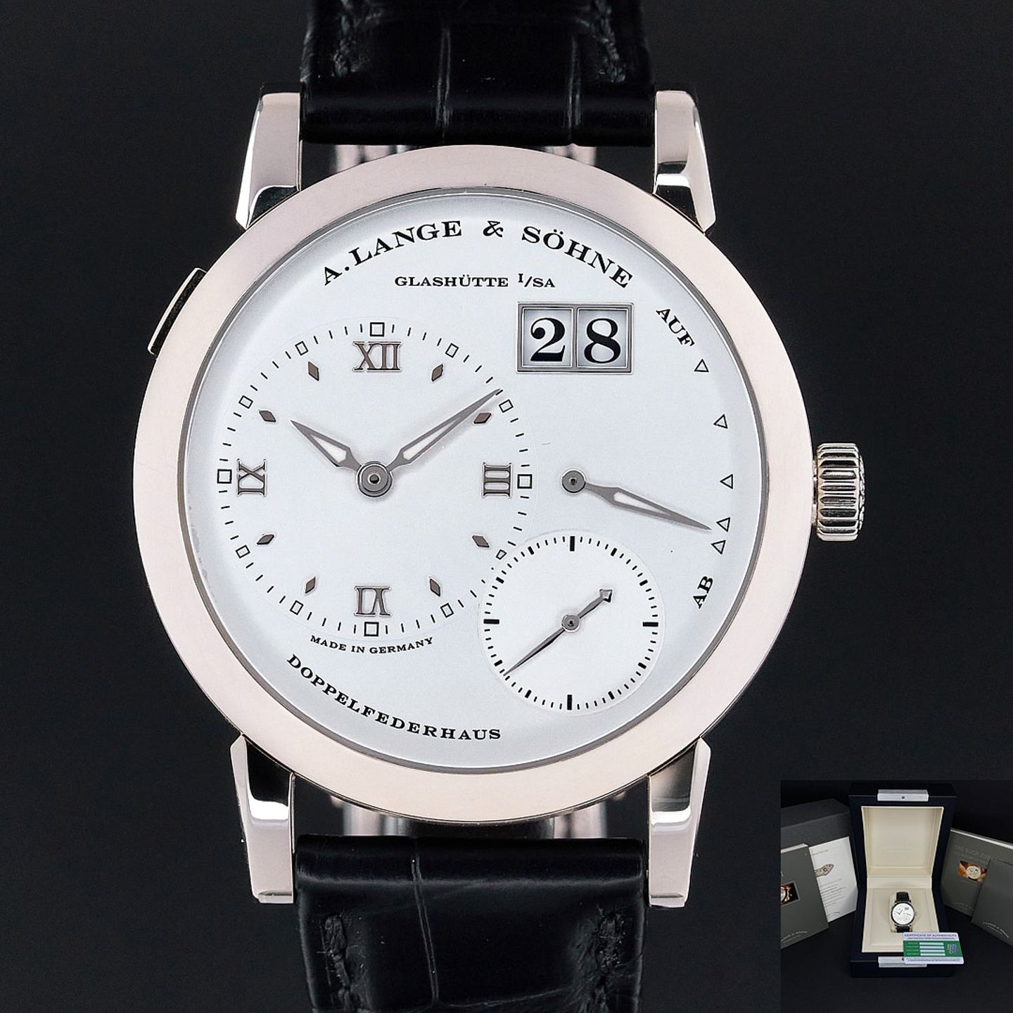 A. Lange & Söhne Lange 1 101.039 (2013) - Zilver wijzerplaat 39mm Witgoud (1/8)