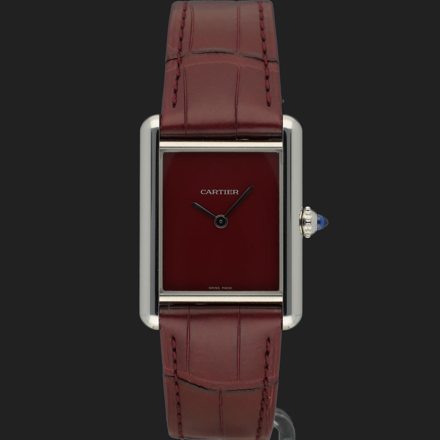Cartier Tank WSTA0054 (2021) - Red dial 26 mm Steel case (3/8)
