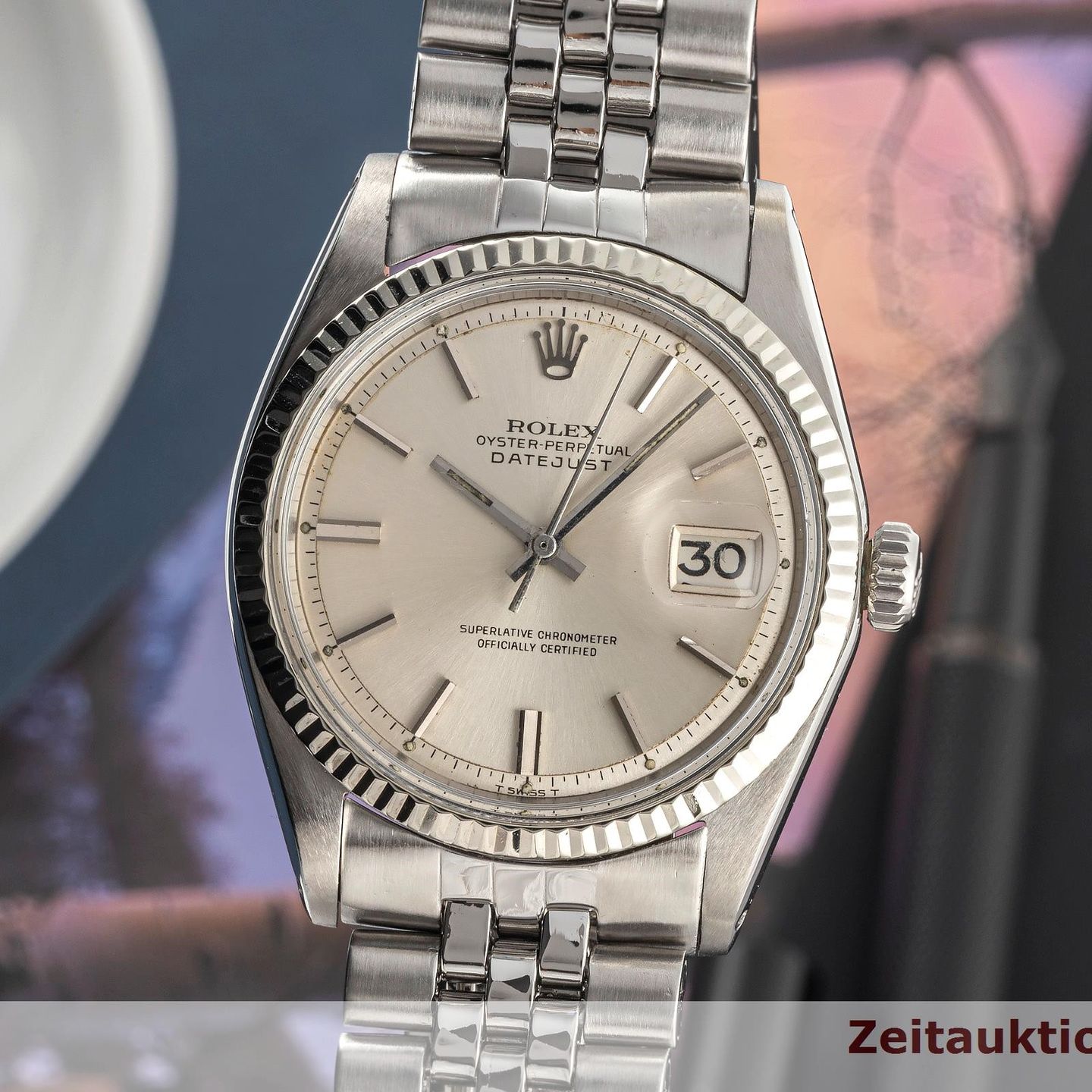 Rolex Datejust 1601 (1971) - Silver dial 36 mm White Gold case (3/8)