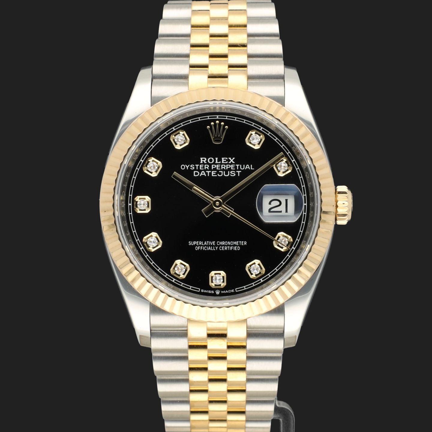 Rolex Datejust 36 126233 (2019) - Black dial 36 mm Gold/Steel case (2/8)
