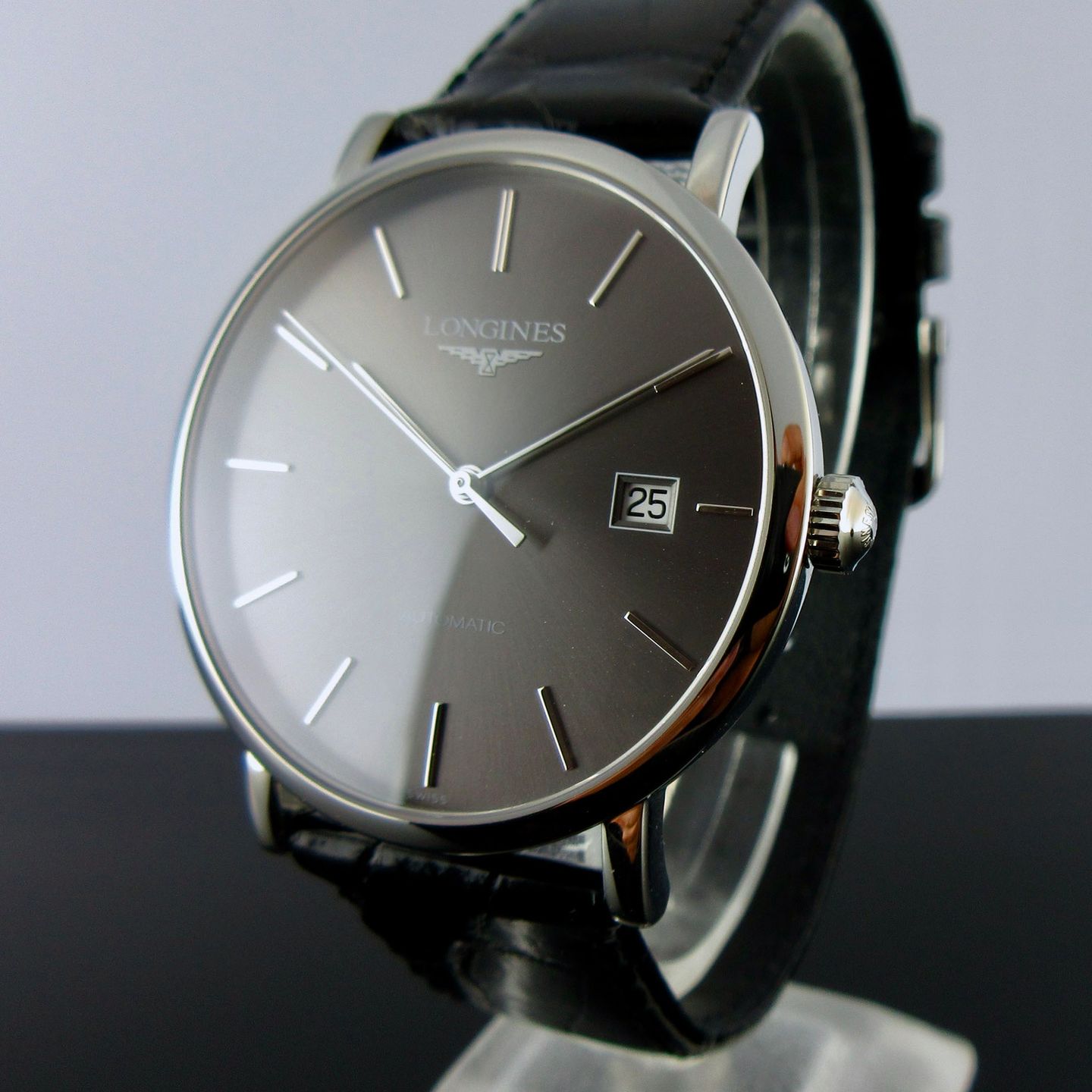 Longines Elegant L4.910.4.72.2 (2024) - Grijs wijzerplaat 39mm Staal (1/8)