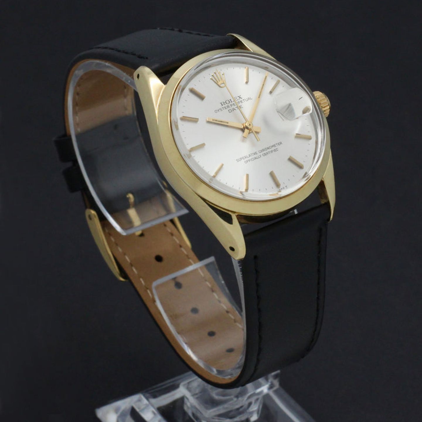 Rolex Oyster Perpetual Date 1550 (1972) - Silver dial 34 mm Gold/Steel case (5/7)