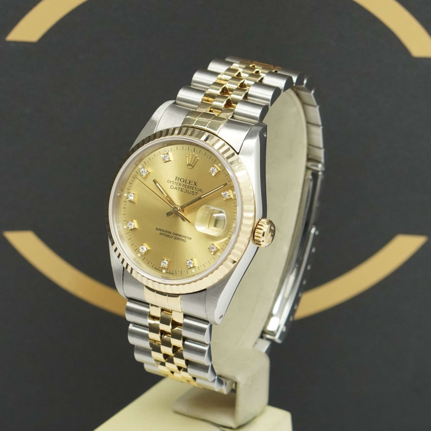 Rolex Datejust 36 16233 (1991) - Gold dial 36 mm Gold/Steel case (3/7)
