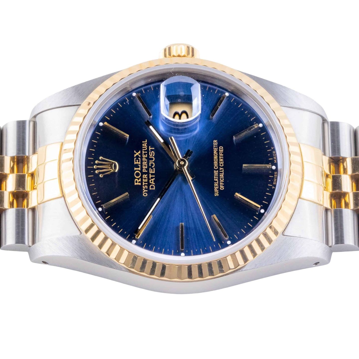 Rolex Datejust 36 16233 (1990) - Blue dial 36 mm Gold/Steel case (5/8)