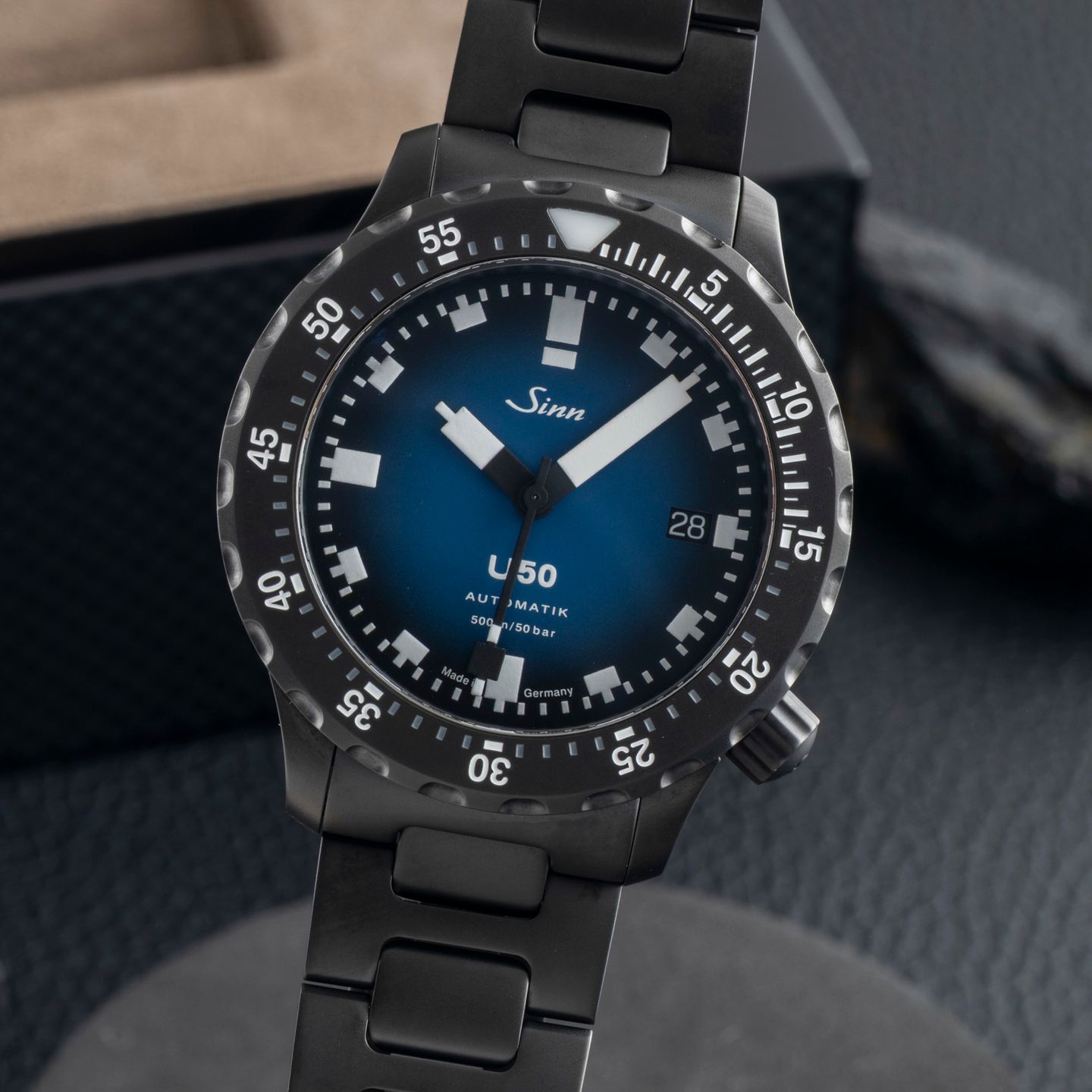 Sinn U50 1050.0202 (Onbekend (willekeurig serienummer)) - Blauw wijzerplaat 41mm Staal (3/8)