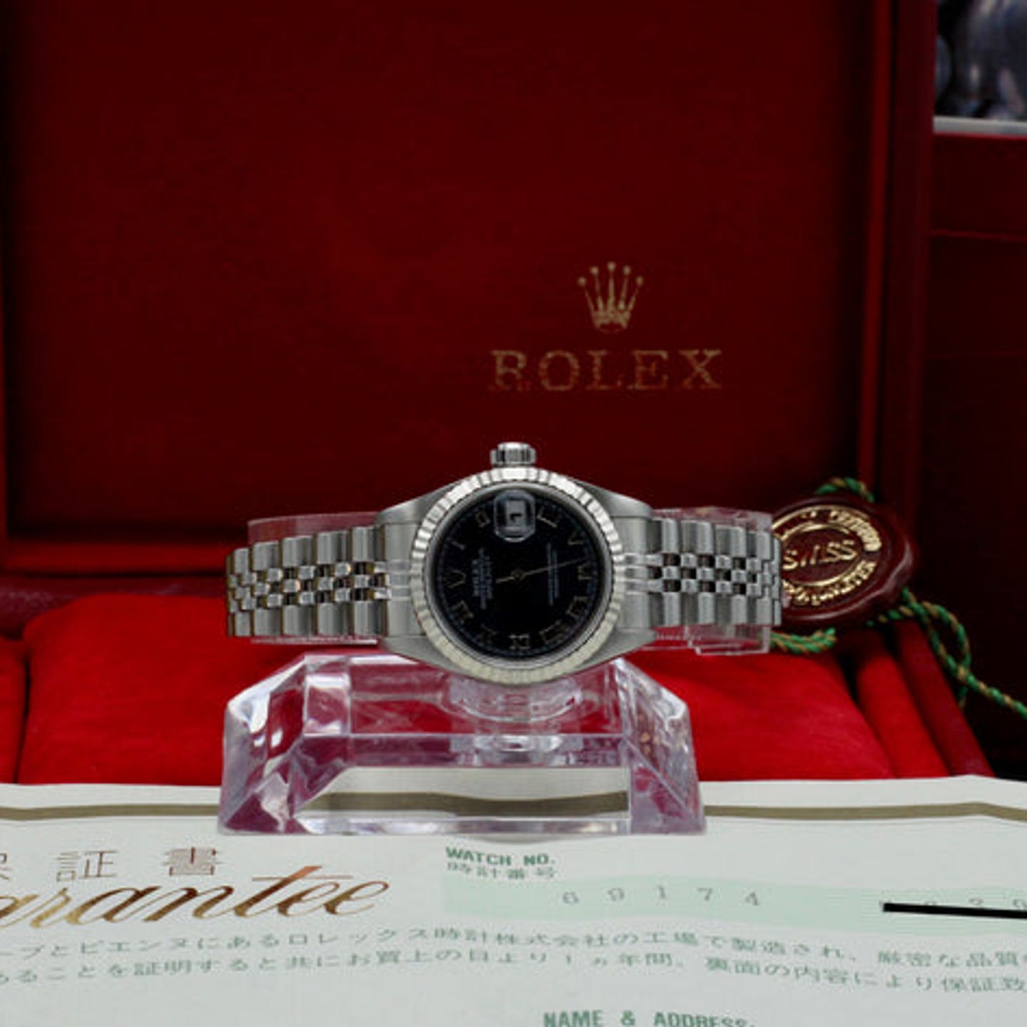 Rolex Lady-Datejust 69174 (1998) - Blue dial 26 mm Steel case (3/7)