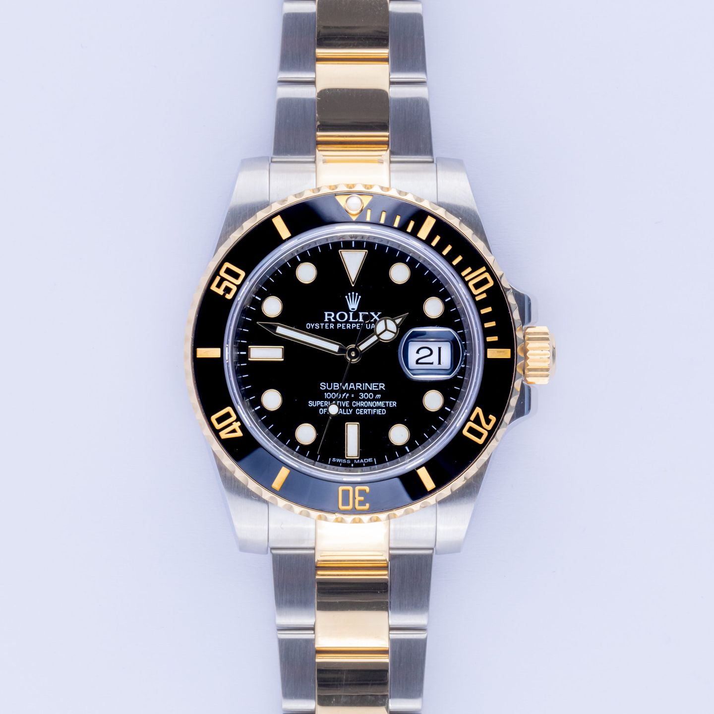 Rolex Submariner Date 116613LN (2013) - Black dial 40 mm Gold/Steel case (3/8)