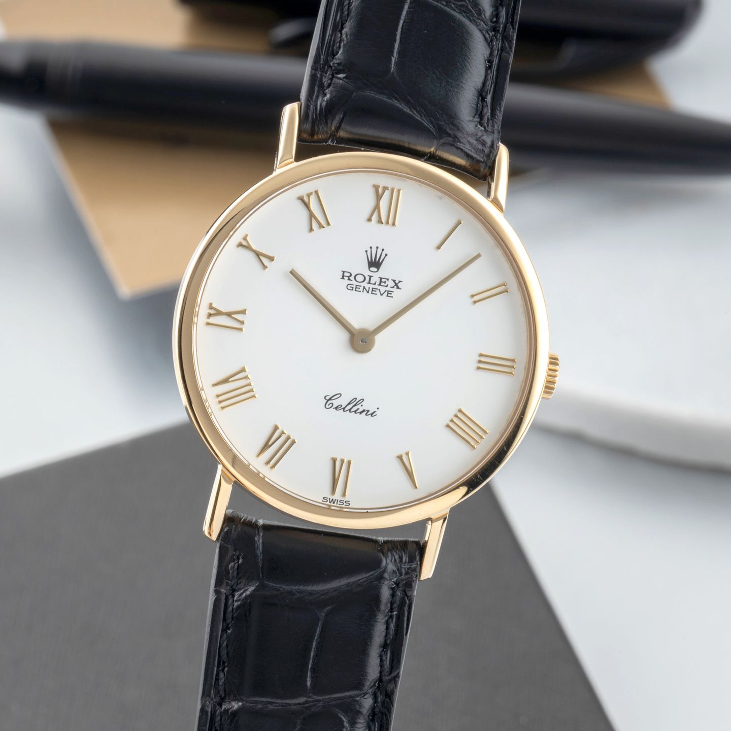 Rolex Cellini 5112 (1990) - White dial 32 mm Yellow Gold case (3/8)