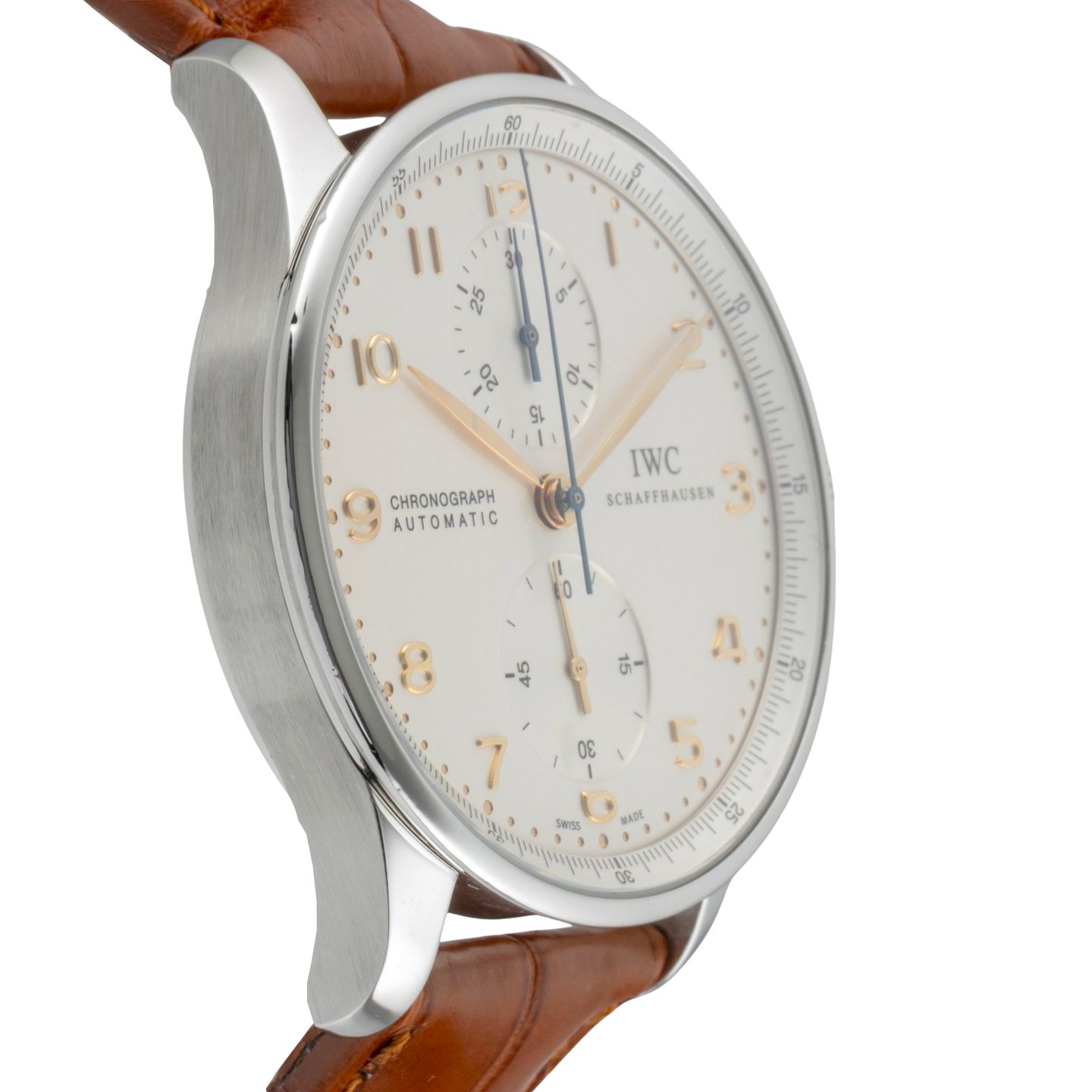 IWC Portuguese Chronograph IW371445 (Unknown (random serial)) - Silver dial 41 mm Steel case (7/8)