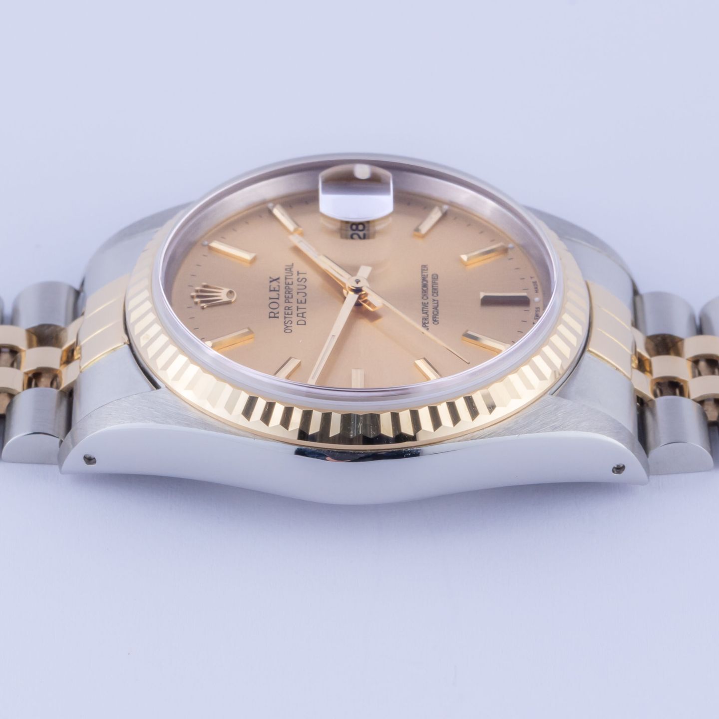 Rolex Datejust 36 16233 (1991) - Champagne dial 36 mm Gold/Steel case (4/7)