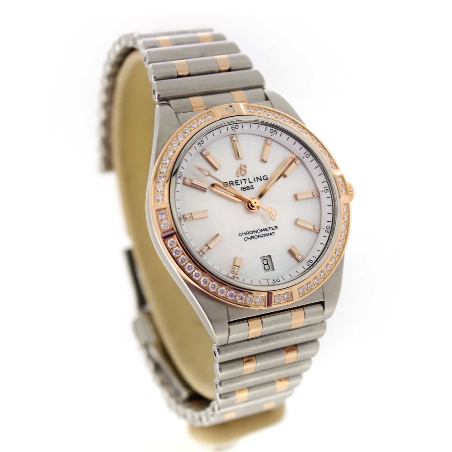 Breitling Chronomat 36 U10380591A2U1 (Unknown (random serial)) - Pearl dial 36 mm Gold/Steel case (7/7)