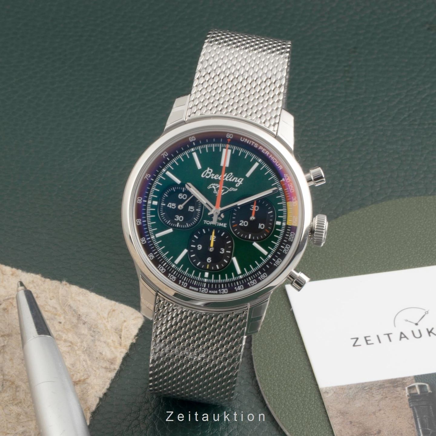 Breitling Top Time AB01762A1L1A1 (Onbekend (willekeurig serienummer)) - Groen wijzerplaat 41mm Staal (3/8)