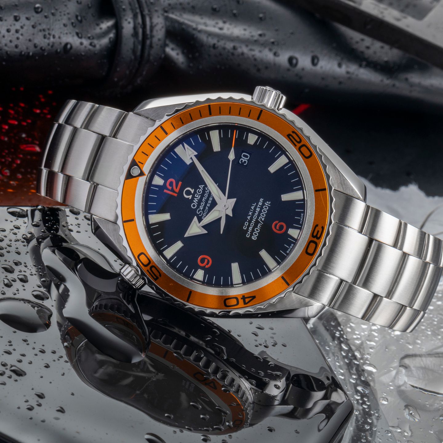 Omega Seamaster Planet Ocean 2208.50.00 (Onbekend (willekeurig serienummer)) - Zwart wijzerplaat 46mm Staal (2/8)