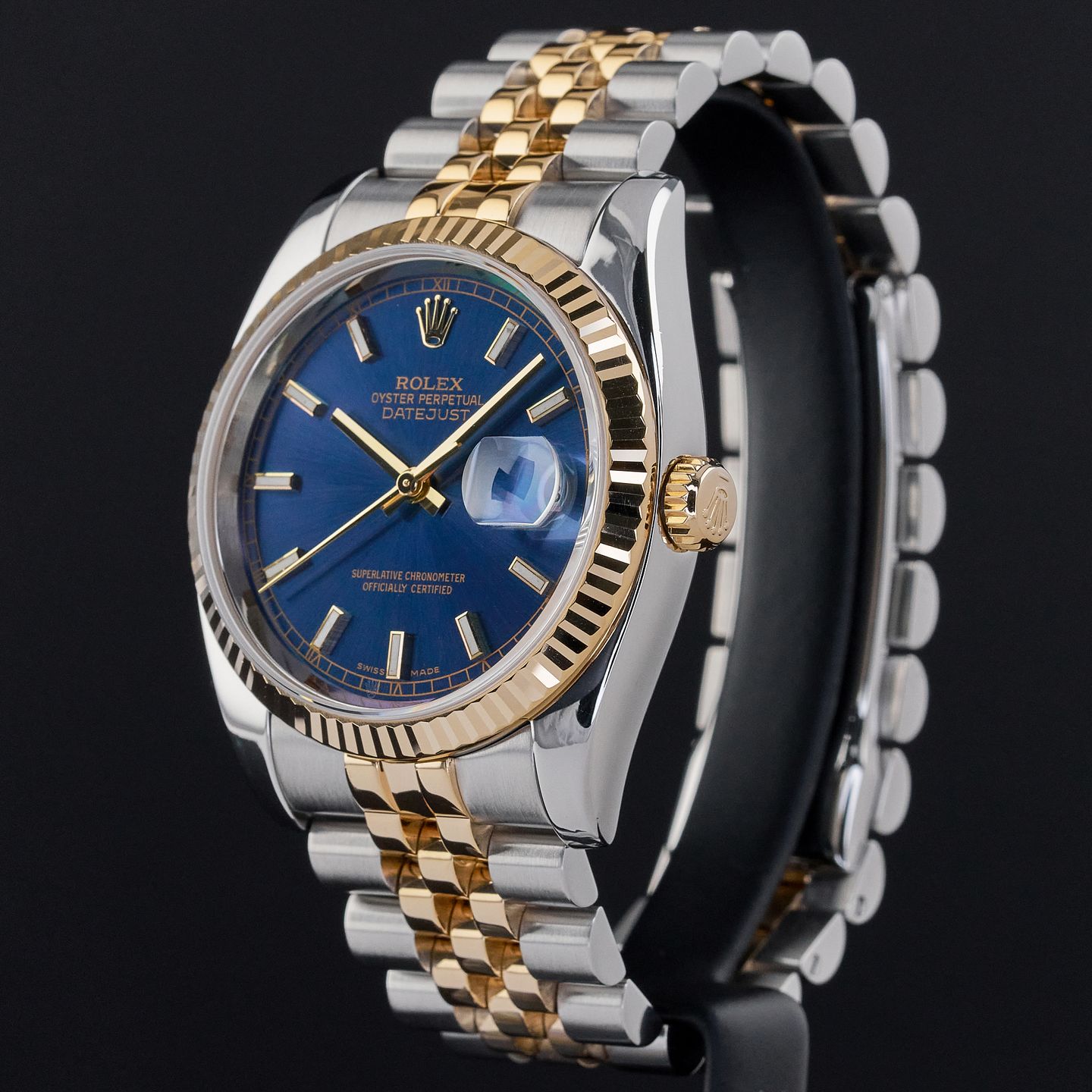 Rolex Datejust 36 116233 (2004) - Blauw wijzerplaat 36mm Goud/Staal (4/7)