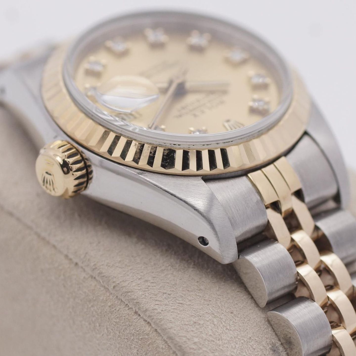 Rolex Lady-Datejust 69173 (1988) - Champagne dial 26 mm Gold/Steel case (6/8)