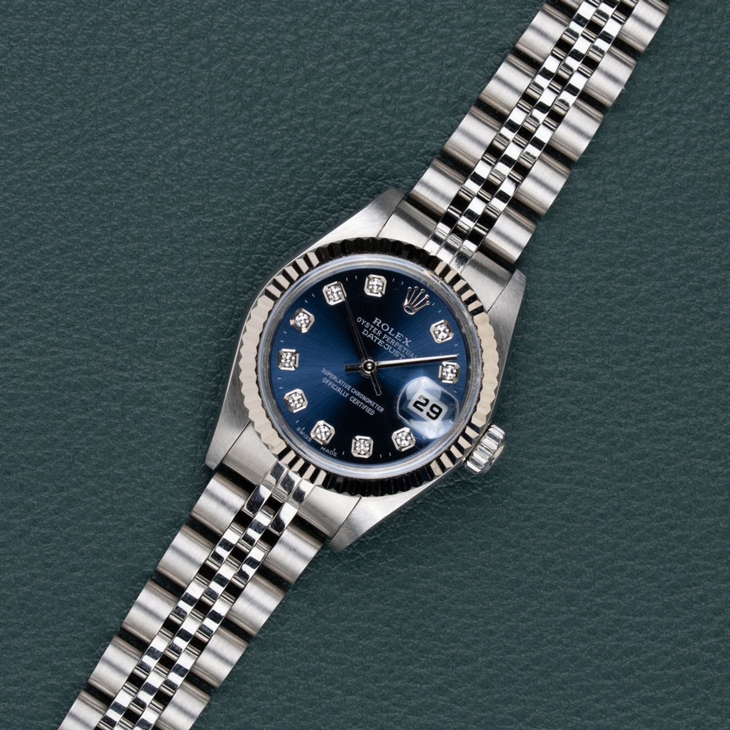 Rolex Lady-Datejust 79174 (2001) - Blue dial 26 mm Steel case (2/8)