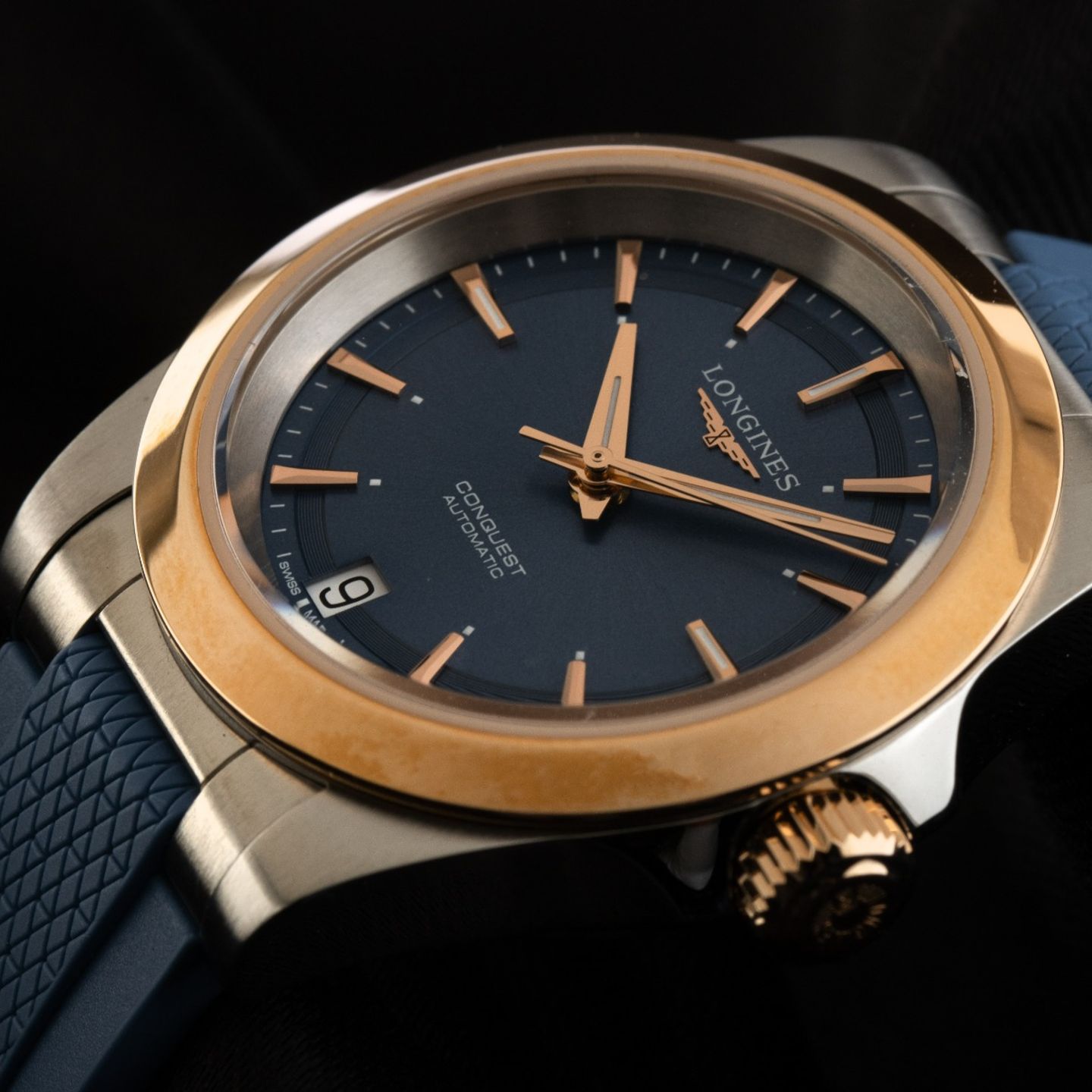 Longines Conquest L3.430.5.92.9 (2025) - Blue dial 34 mm Gold/Steel case (3/7)
