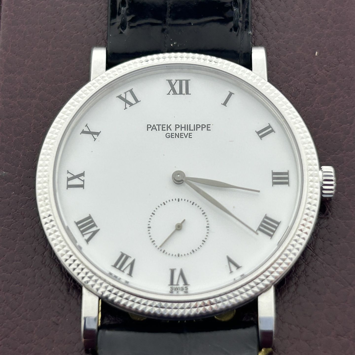Patek Philippe Calatrava 3919G (1992) - White dial 34 mm White Gold case (1/8)