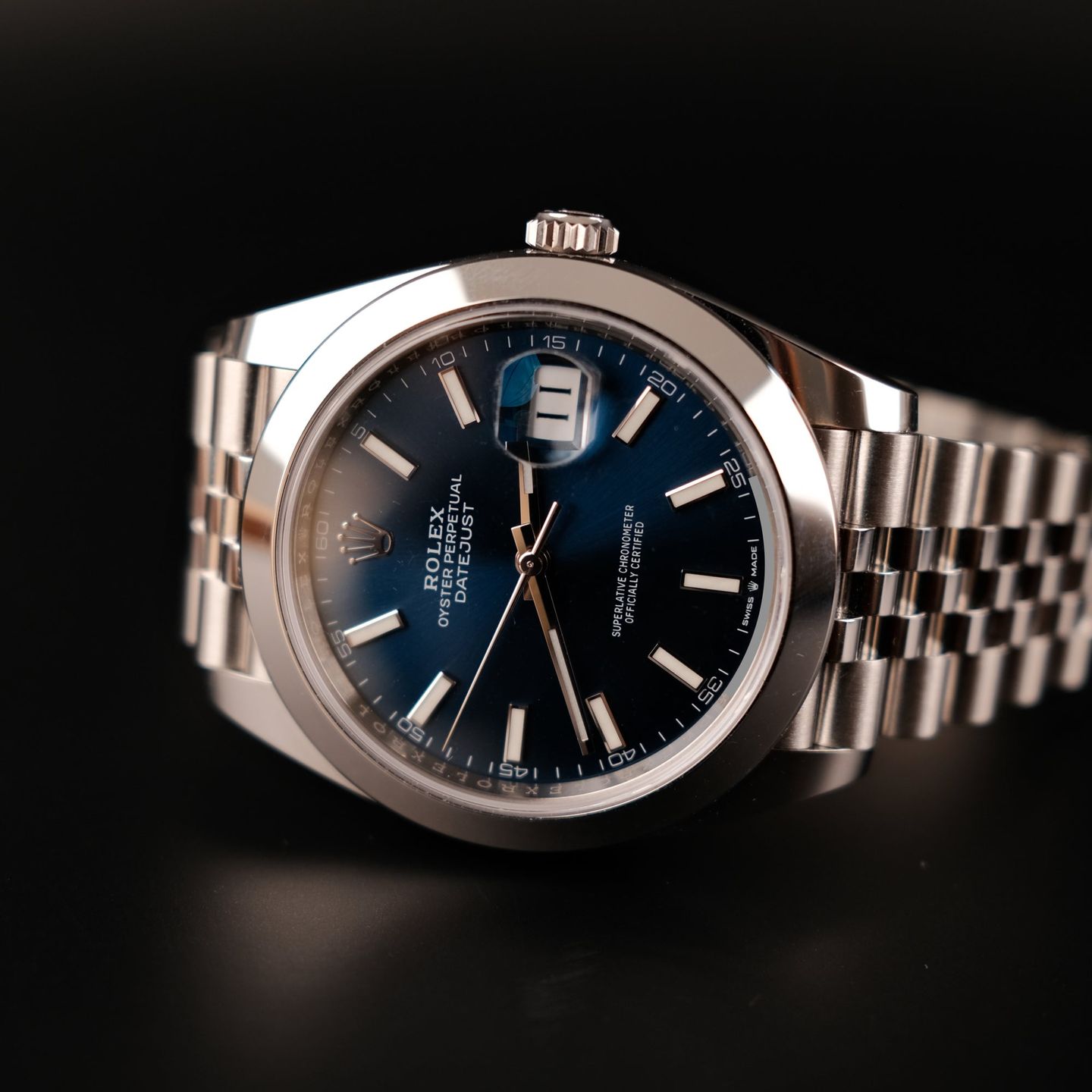 Rolex Datejust 41 126300 (2021) - Blue dial 48 mm Steel case (1/8)