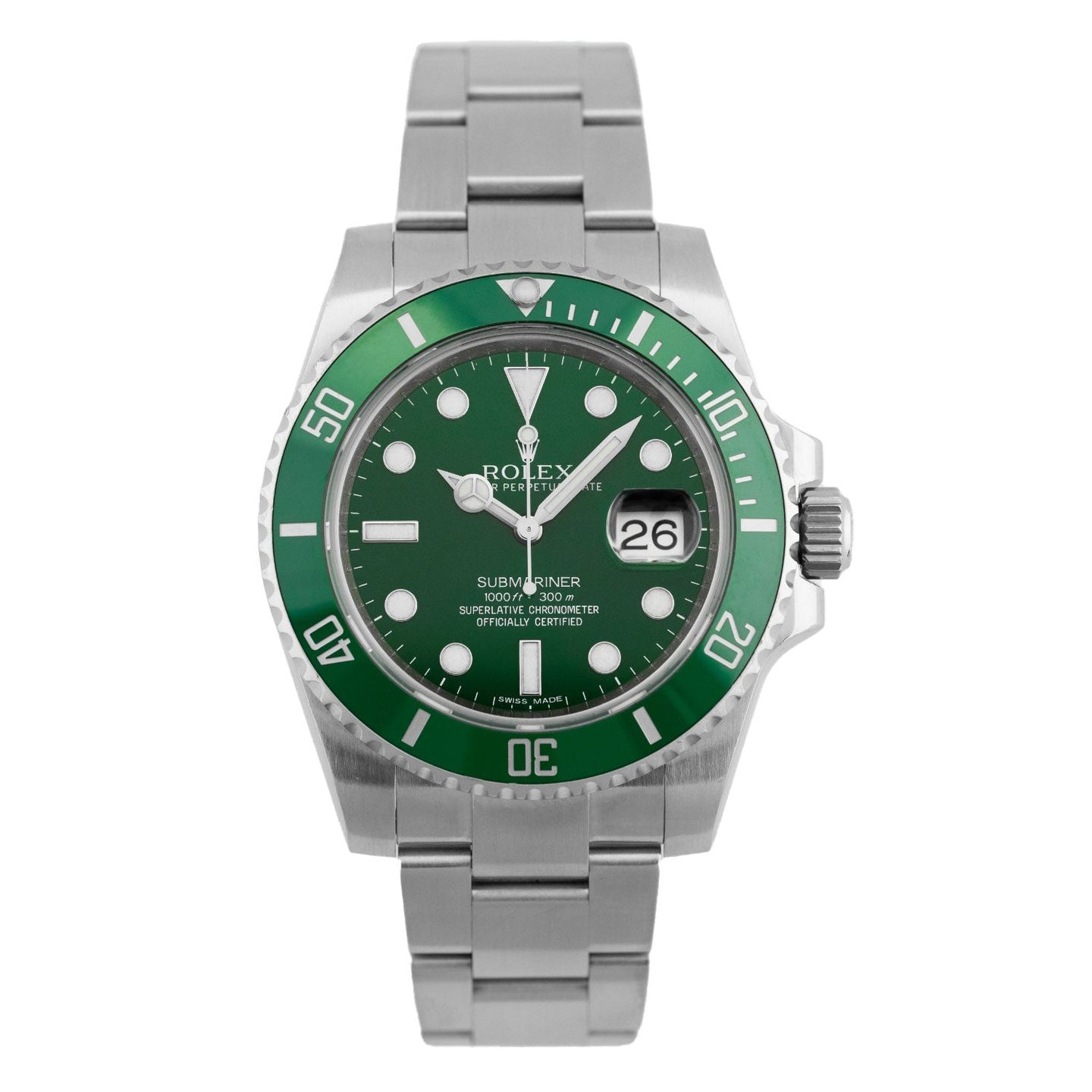 Rolex Submariner Date 116610LV (2012) - Groen wijzerplaat 40mm Staal (1/4)