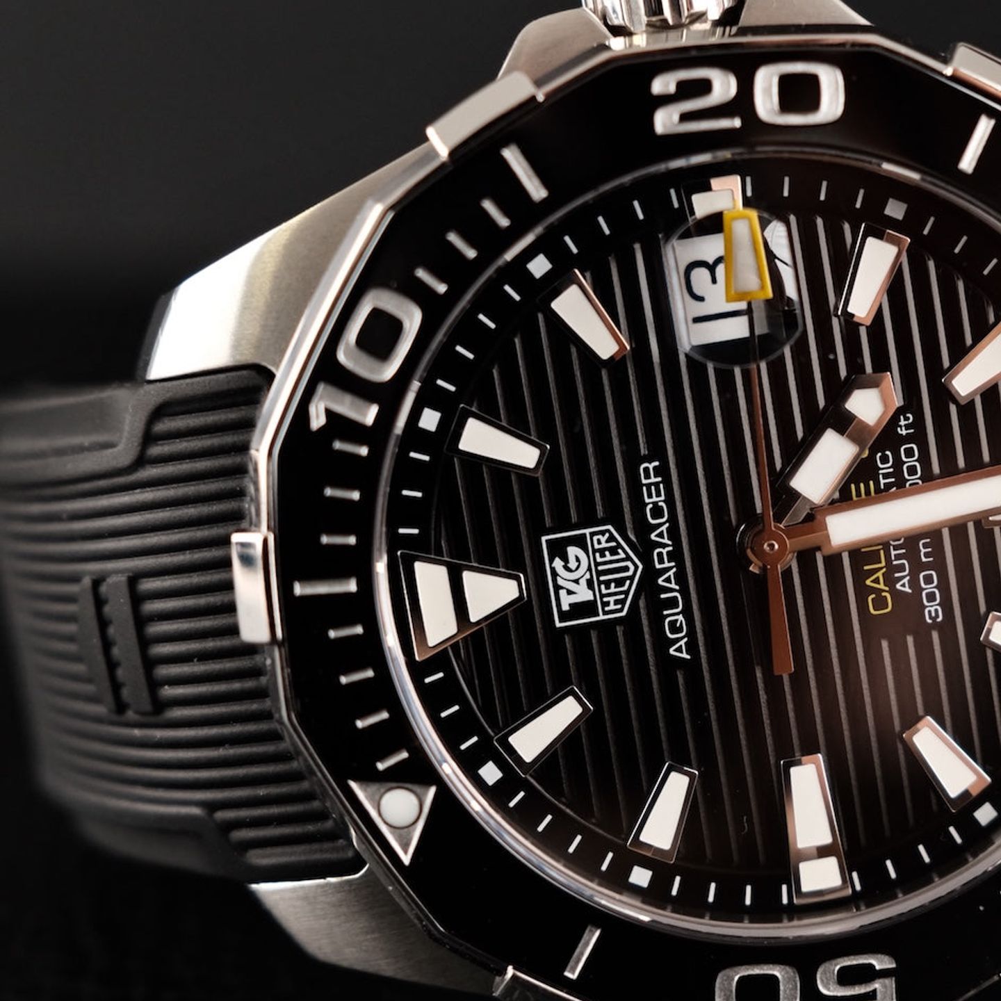 TAG Heuer Aquaracer 300M WAY211A.FT6151 (Unknown (random serial)) - Black dial 41 mm Steel case (4/8)