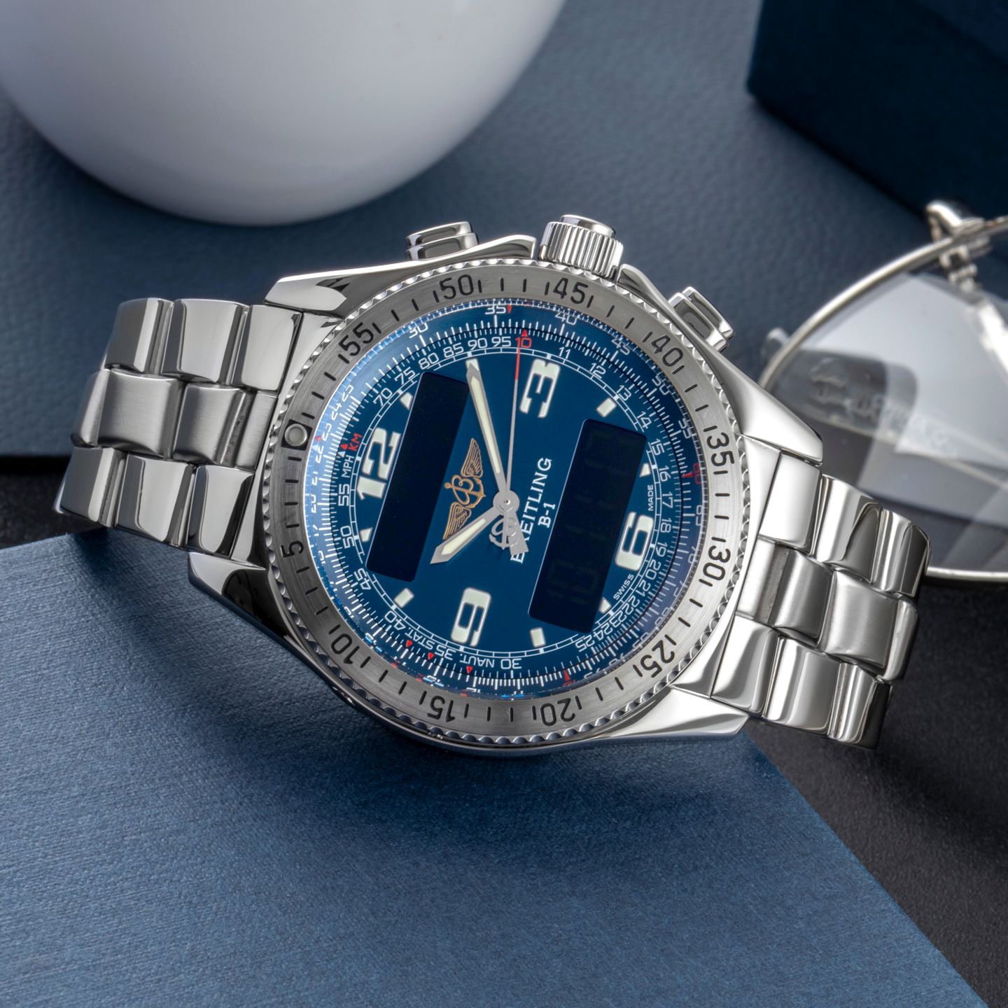 Breitling B-1 A6836215/C511 (Unknown (random serial)) - Blue dial 43 mm Steel case (2/8)