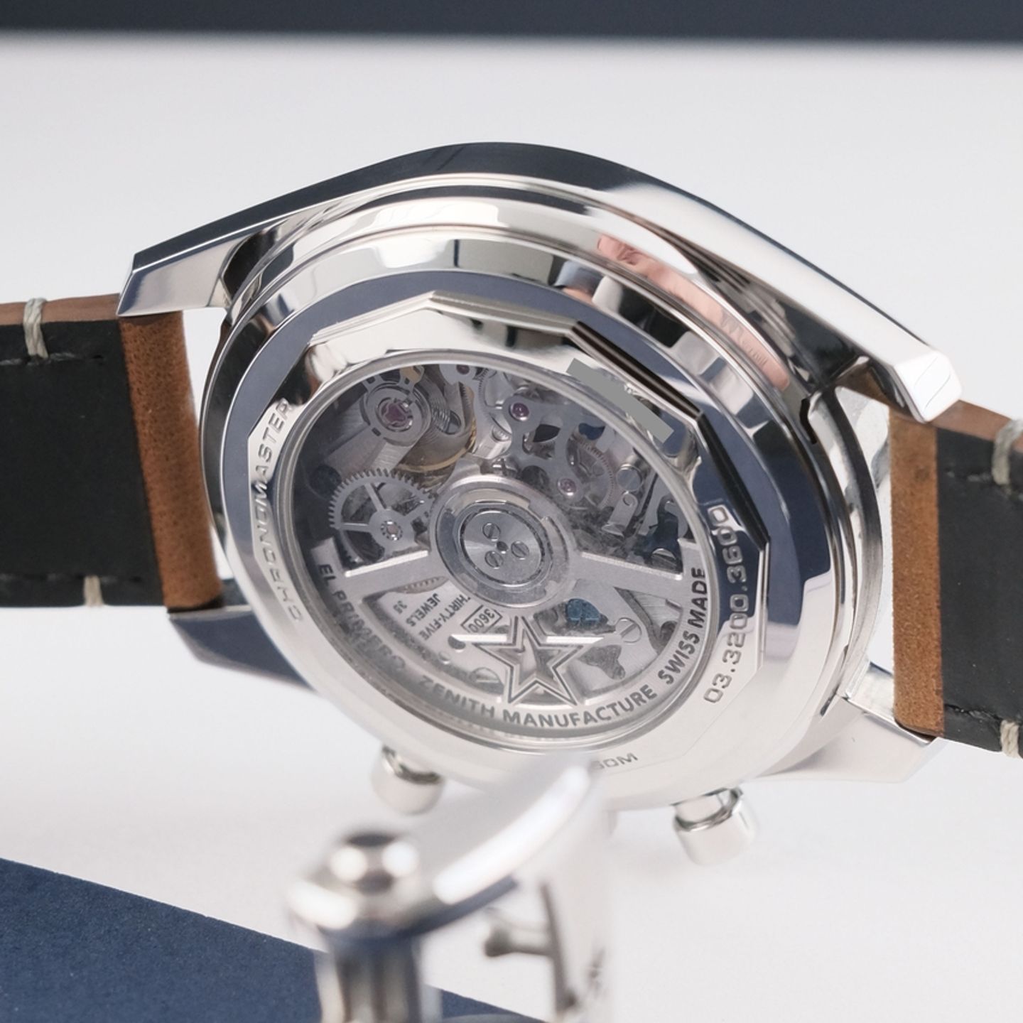 Zenith El Primero Chronomaster 03.3200.3600/21.C903 (2023) - Zwart wijzerplaat 38mm Staal (6/8)