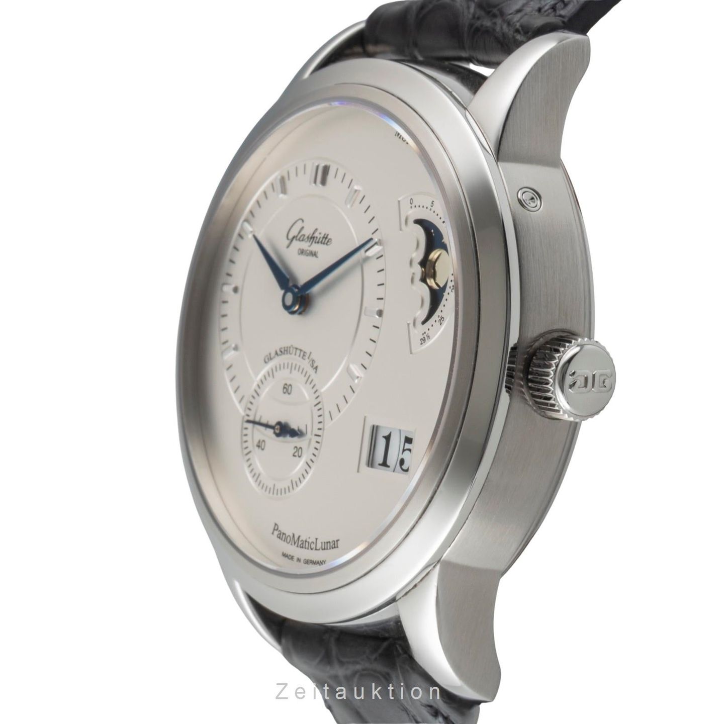 Glashütte Original PanoMaticLunar 1-90-02-02-02-04 (2005) - Zilver wijzerplaat 40mm Staal (5/8)
