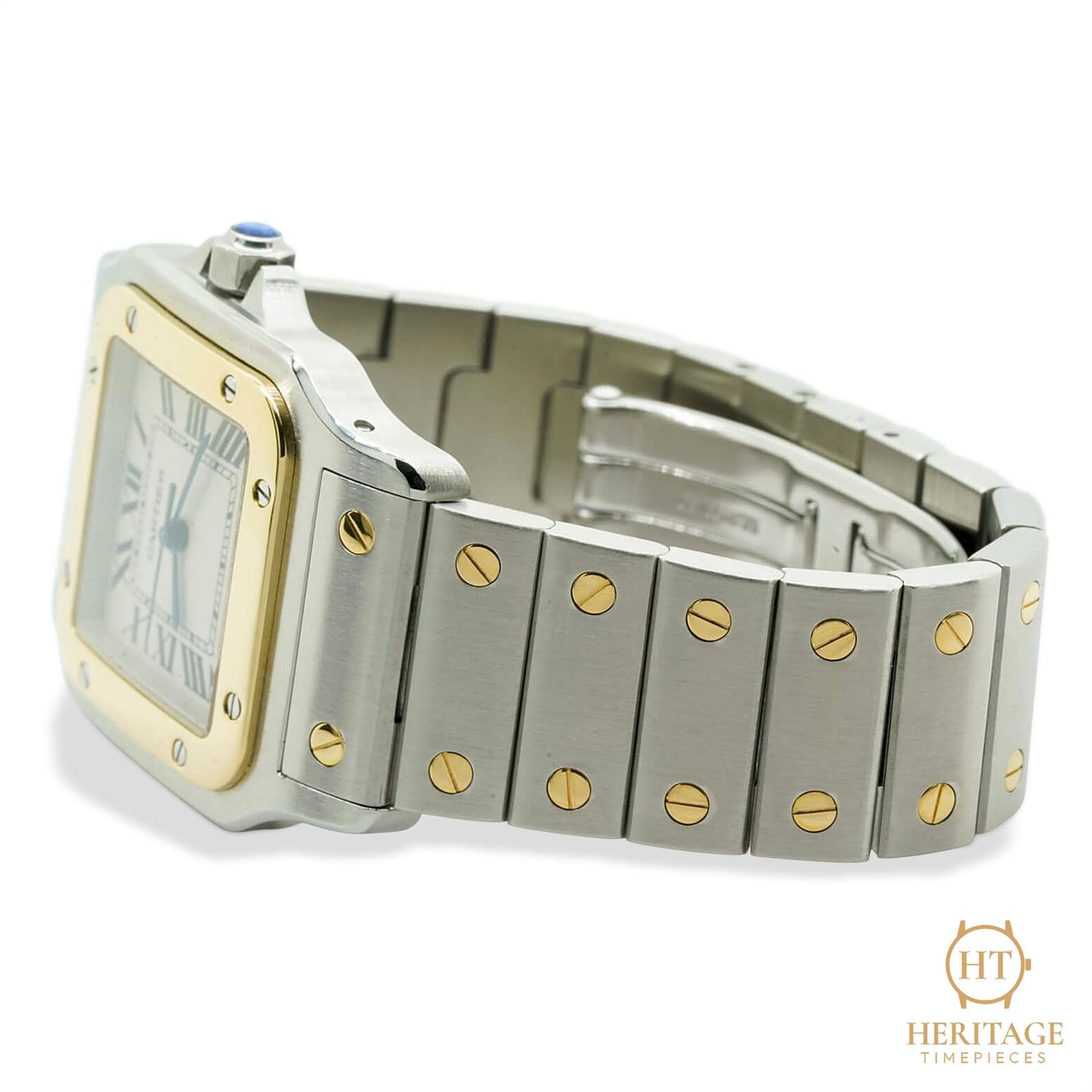 Cartier Santos Galbée W20011C4 (2000) - Silver dial 29 mm Gold/Steel case (5/8)