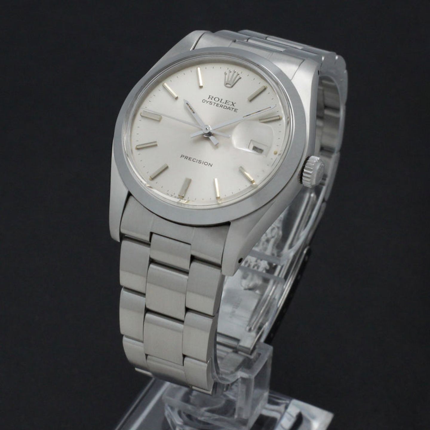 Rolex Oyster Precision 6694 (1985) - Zilver wijzerplaat 34mm Staal (2/7)