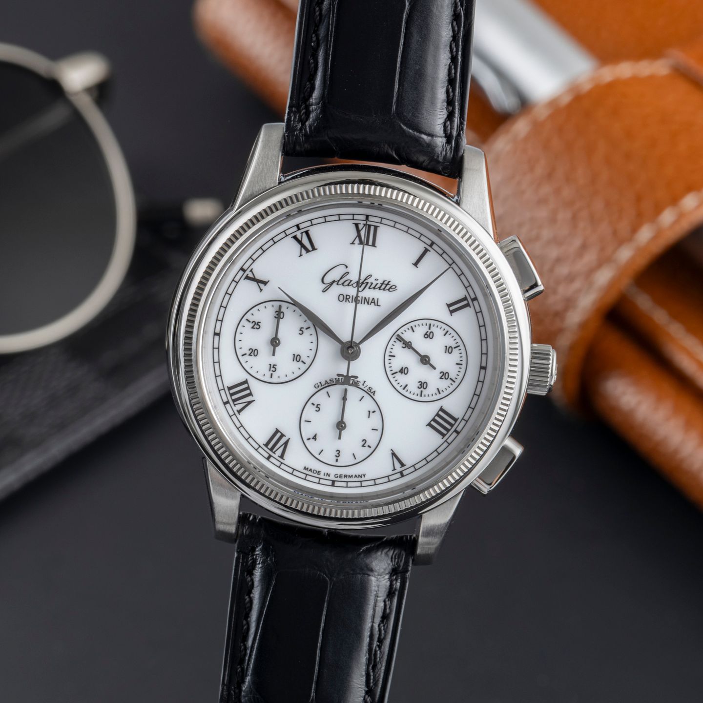 Glashütte Original Senator 1-39-31-05-03-04 (Unknown (random serial)) - White dial 39 mm Steel case (3/8)