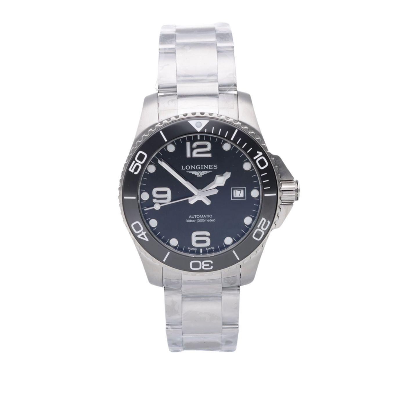 Longines HydroConquest L3.782.4.56.6 (2026) - Zwart wijzerplaat 43mm Staal (1/7)