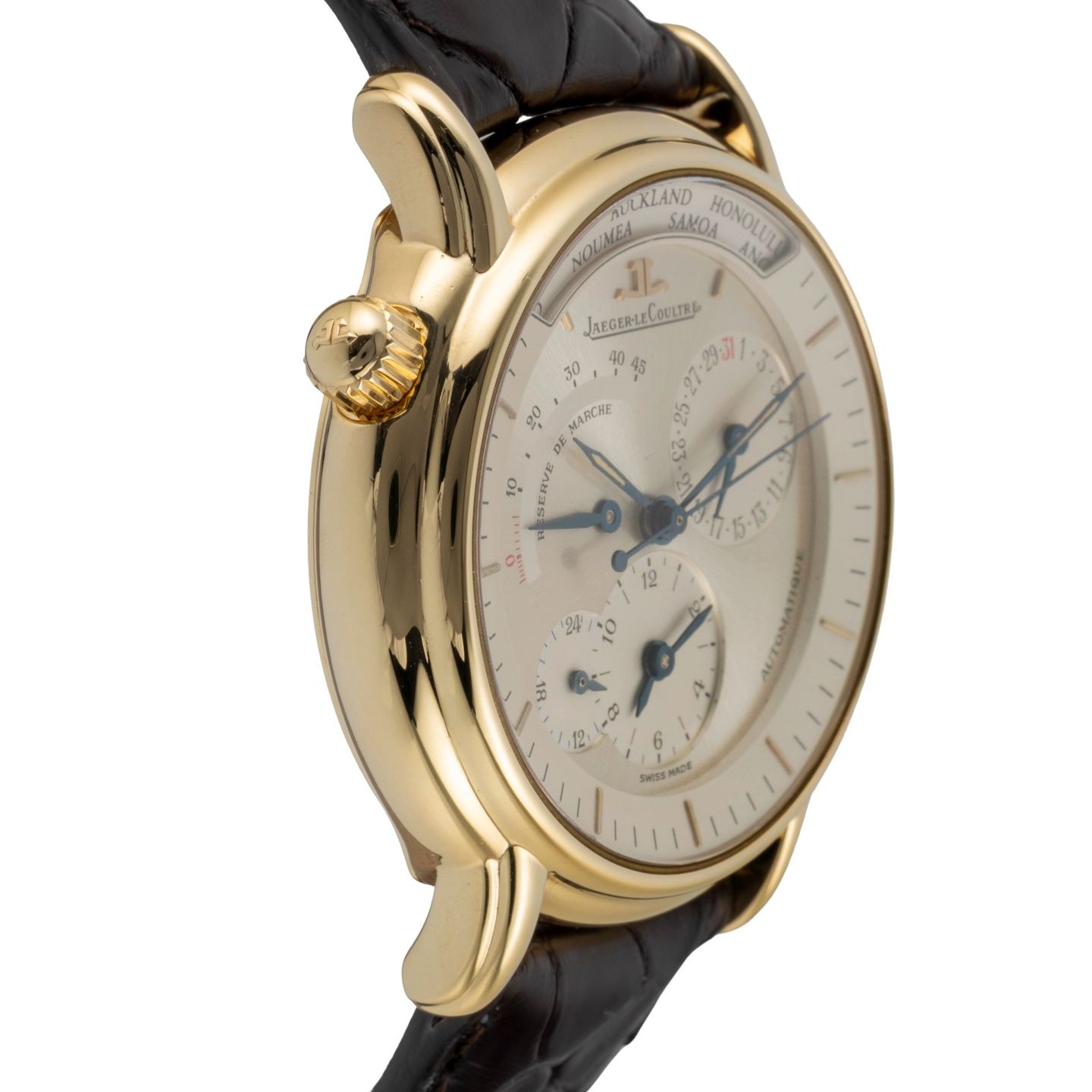 Jaeger-LeCoultre Master Geographic QA169102 (1992) - Zilver wijzerplaat 38mm Geelgoud (7/8)
