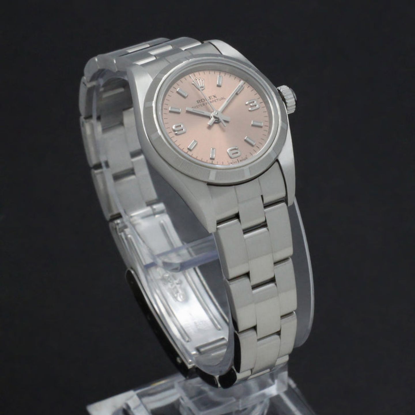 Rolex Oyster Perpetual 76030 (2000) - Roze wijzerplaat 26mm Staal (6/7)