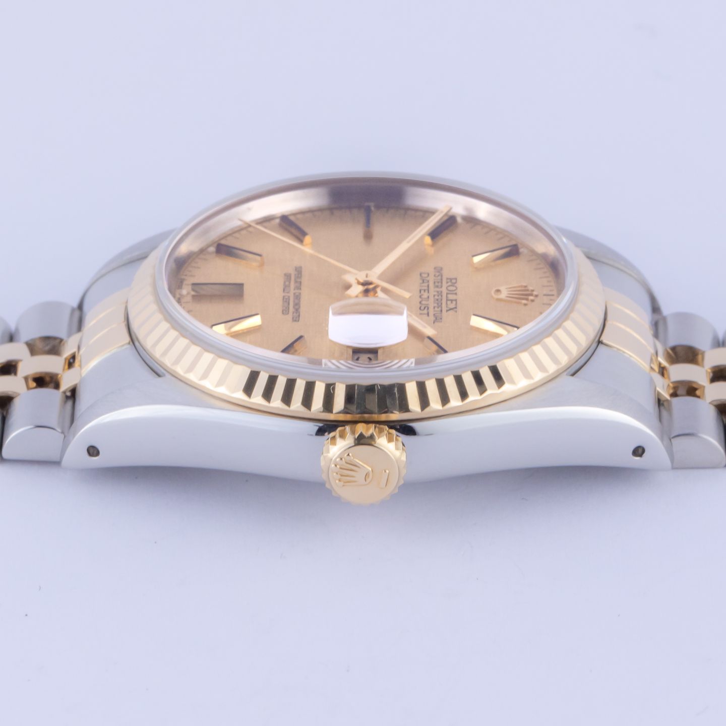 Rolex Datejust 36 16233 (1989) - Champagne dial 36 mm Gold/Steel case (6/8)