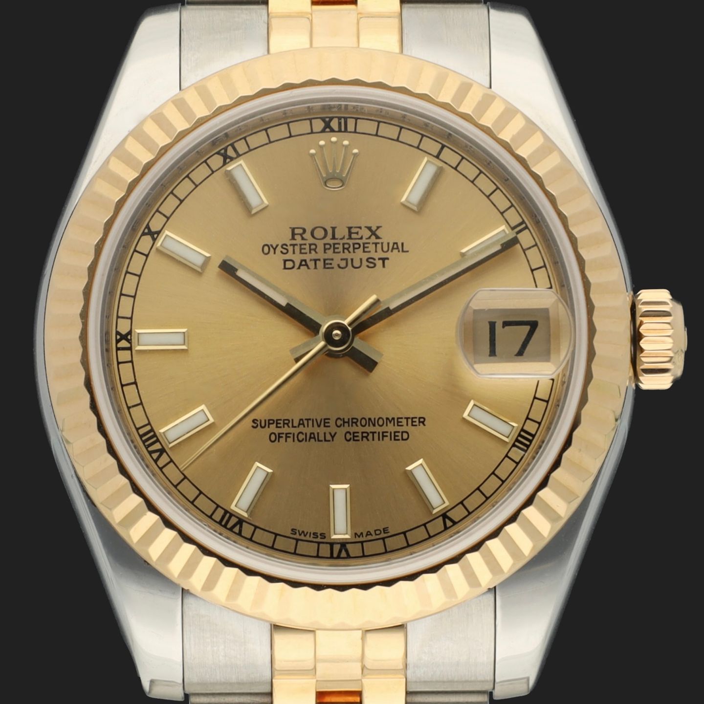 Rolex Lady-Datejust 178273 (2009) - Champagne dial 31 mm Gold/Steel case (2/6)