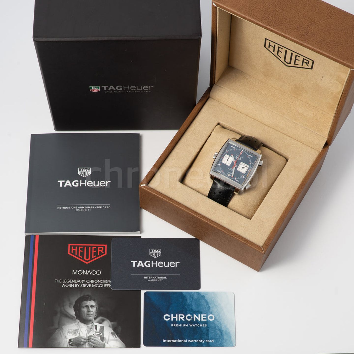 TAG Heuer Monaco Calibre 11 CAW211P.FC6356 (2021) - Blue dial 39 mm Steel case (8/8)